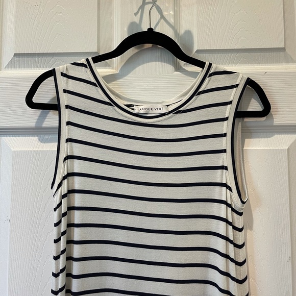 Anthropologie Amour Vert Striped High-Low Dress - Picture 8 of 9